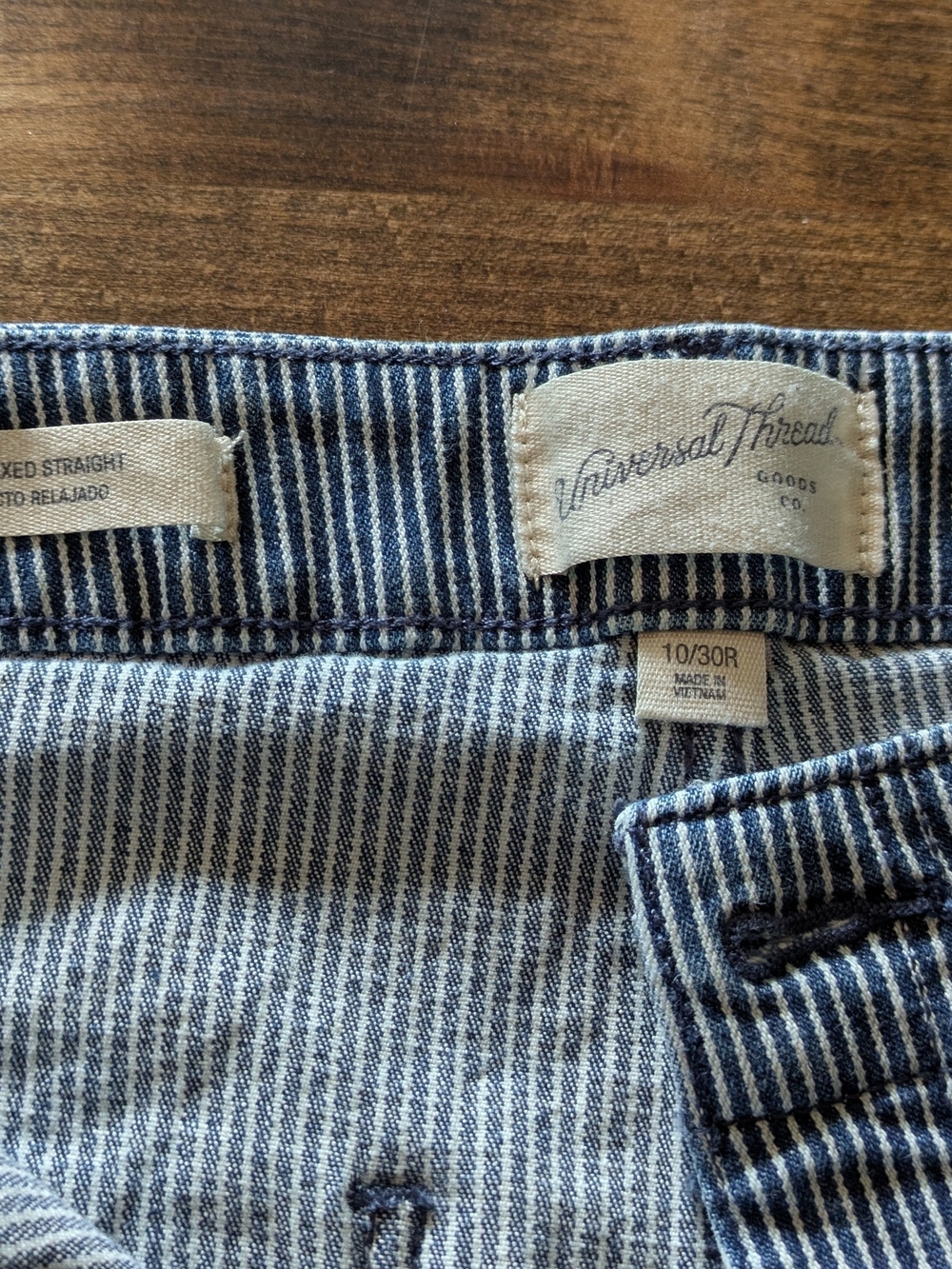 Universal Thread Striped Denim Jeans - Blue & White